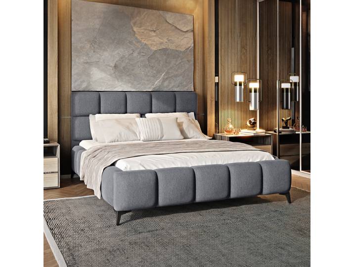 Lit coffre 180x200 sommier inclus Mira Gris