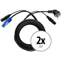 Pronomic Stage EUPPX-2.5 Hybridkabel Euro/Powerplug/XLR 2x Set