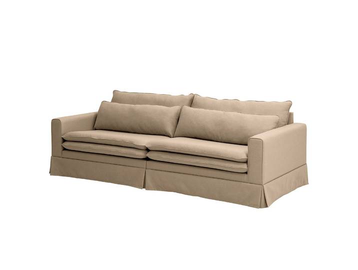 home24 XXL-bank Dailman bruin geweven stof Haiba 240 x 82 x 104cm modern