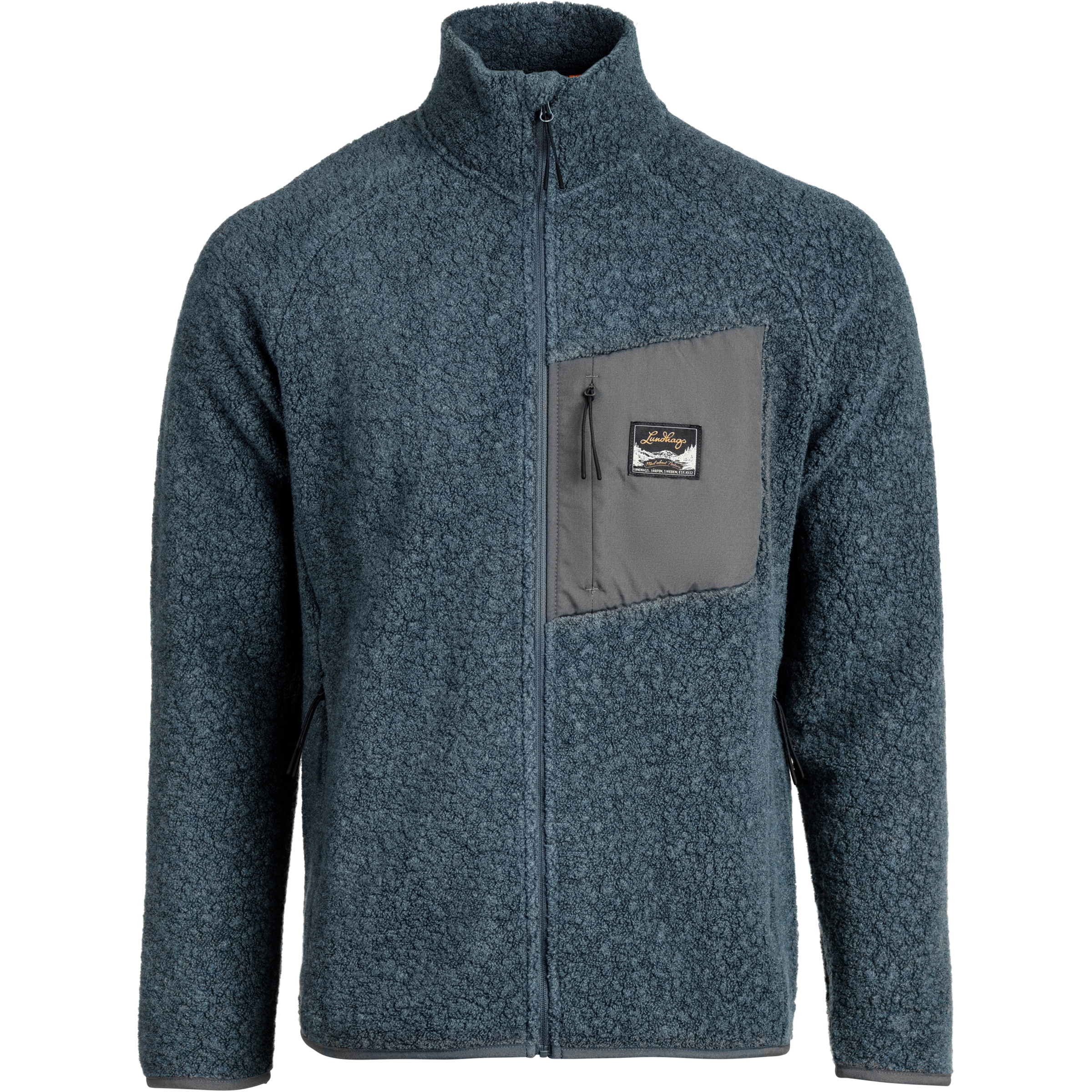Lundhags Flok Wool Pile Herren Fleecejacke blau Größe XL Trekking Schnell trocknend Merinowolle