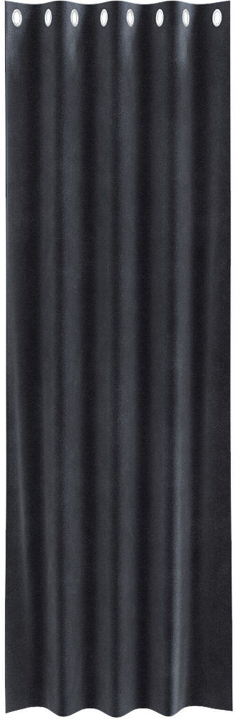 17 Stories Curtains Polyester Medium Decorative Inlays Charcoal 140cm Width x 260cm Drop