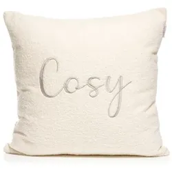 COZEE HOME 1 Dekokissenhülle COSY MF Teddy Bouclé waschbar, ca. 50x50cm