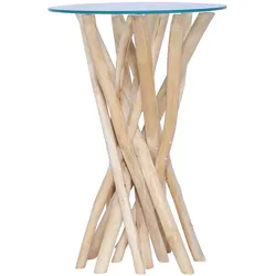 vidaXL Couchtisch mit Glasplatte 35x35x50 cm Massivholz Teak