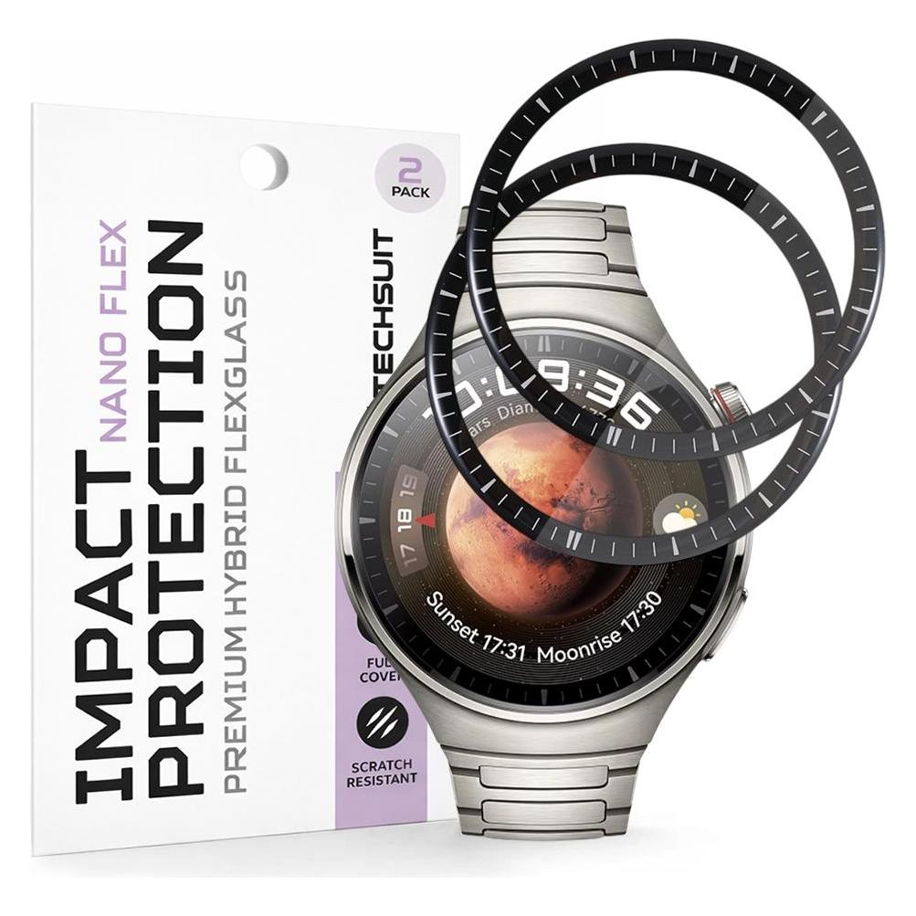 Techsuit - Nano Flex (2 pack) - Huawei Watch 4 Pro - Black (66919987)