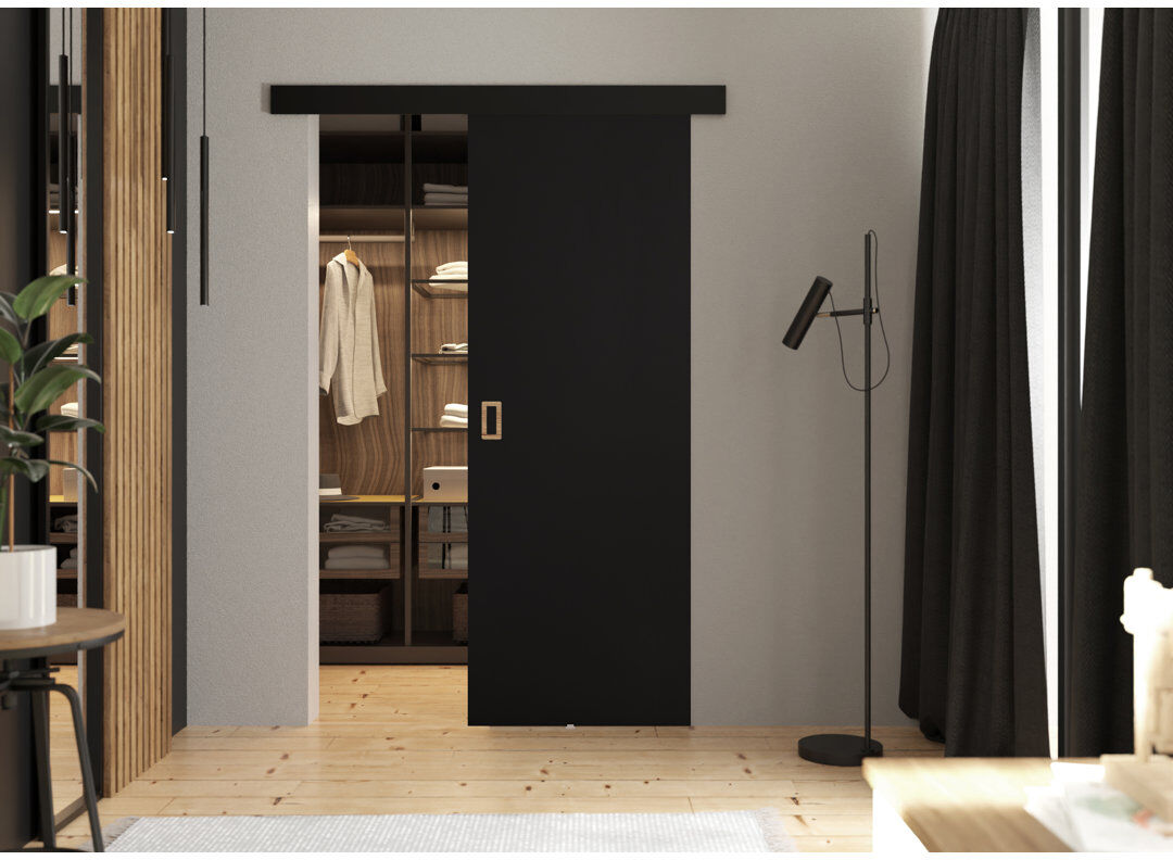 Brayden Studio Door Werdi 1 Black 66 cm x 205cm