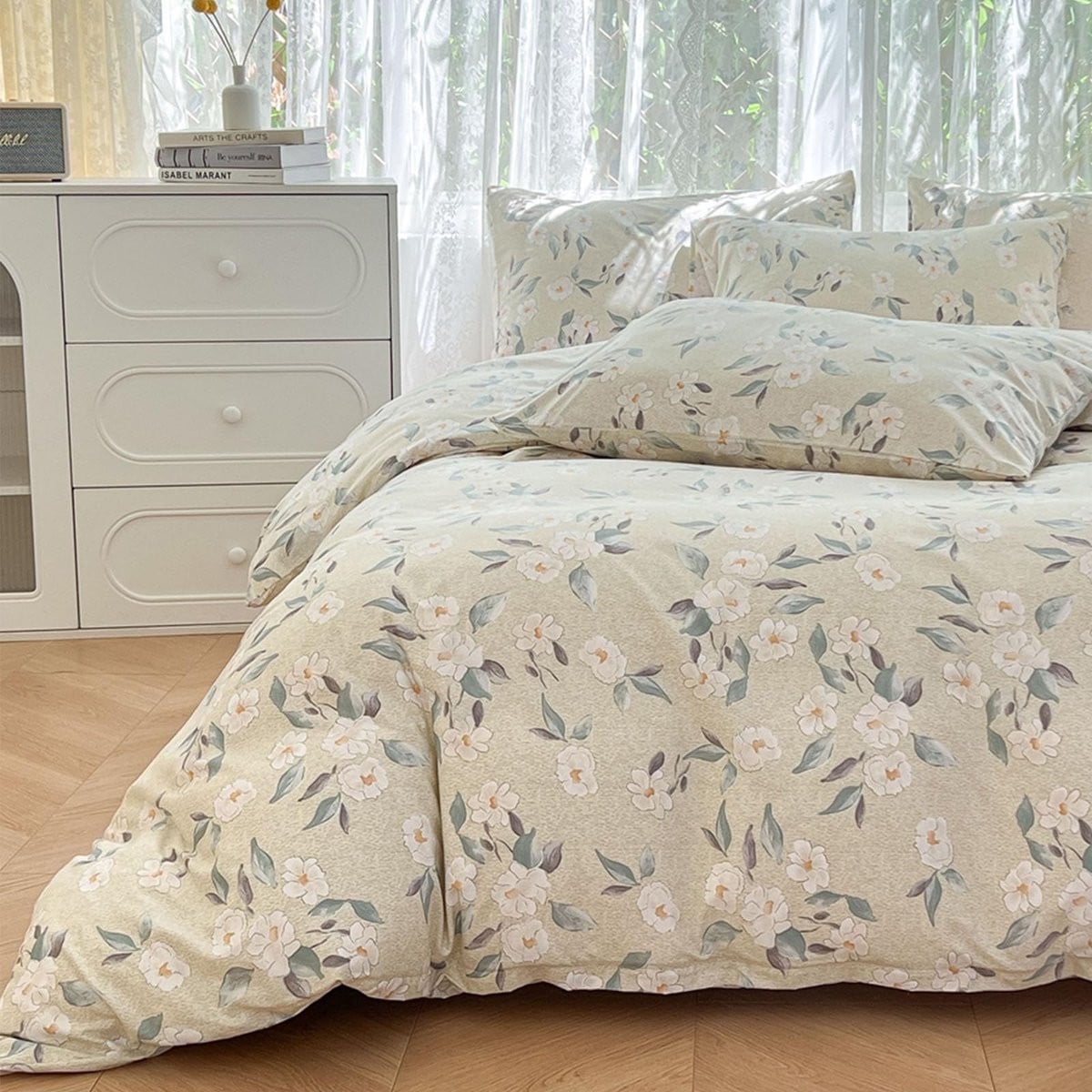 Unyqoos® Microvezel beddengoed met bloemenpatroon voor volwassenen