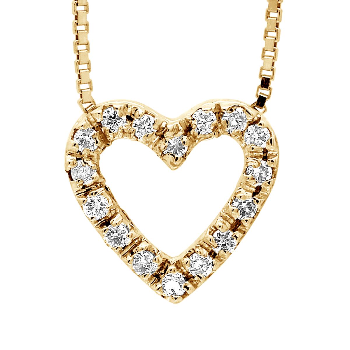 Ketting hart Diamonds 0.070 Cts Yellow Gold