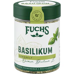 Fuchs Basilikum Premium Qualität, im Streuer, getrocknet und gerebelt, 20 g