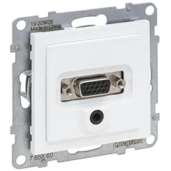 Legrand 765160 SEANO HD15 Anschlusseinheit + 3 mm Jack, inkl. Abdeckung, Schraubklemmen, UW