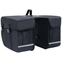 vidaXL Doppel-Fahrradtasche für Gepäckträger Wasserdicht 35 L Schwarz