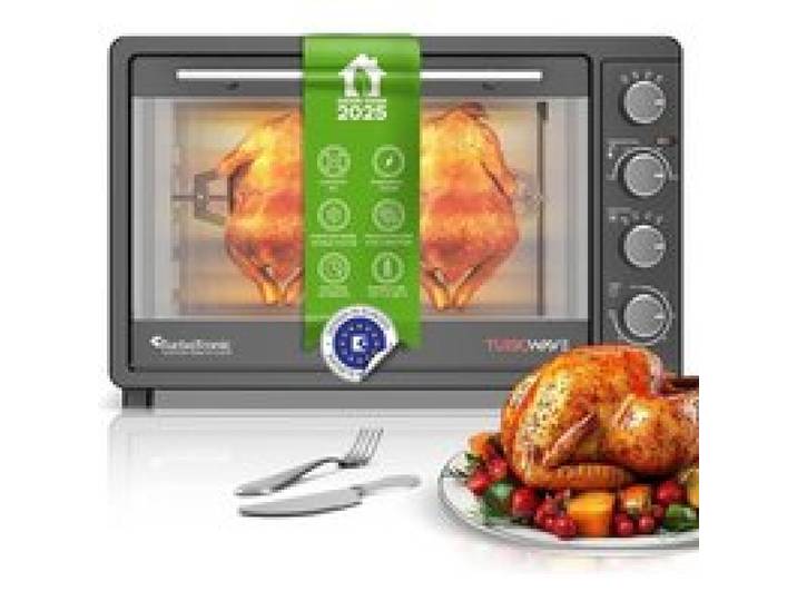 TurboTronic Mini Four 45L 2000W avec Ventilation et Rôtissoire Acier Inoxydable pour Cuisine et Camping