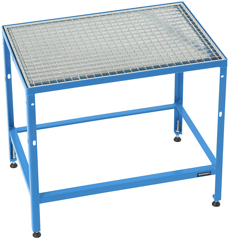 Plattform für Plattform-Modulsystem, Plattformlänge 910 mm, für 4 Stufen mit Gitterrosteinlage eurokraft pro