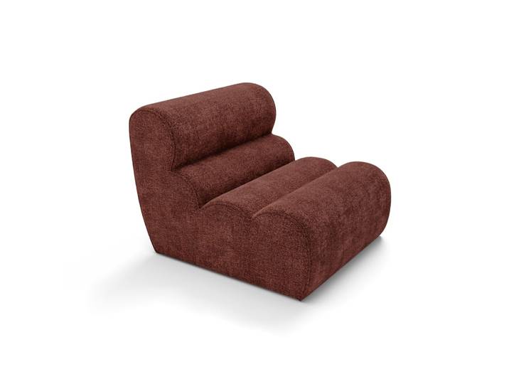 Fauteuil en velours texturé bordeaux