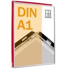 SPRINTIS Fenster-Klapprahmen A1 in Silber, selbstklebender, doppelseitiger Klapprahmen aus Aluminium, inklusive Konterrahmen für den Außeneinsatz