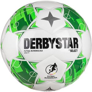 Derbystar Fußball Futsal-Bundesliga Apus TT v26, Größe 4, 420 Gramm, weiß/grün, Futsalball