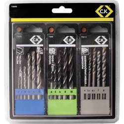 C.K T3064B 16teilig Universal-Bohrersortiment Holz, Metall, Mauerwerk, Stein, Beton, Kunststoff, Buntmetall 2 mm, 3 mm, 4 mm, 5 mm, 5.5 mm, 6 mm, 6.5 mm, 8 mm,