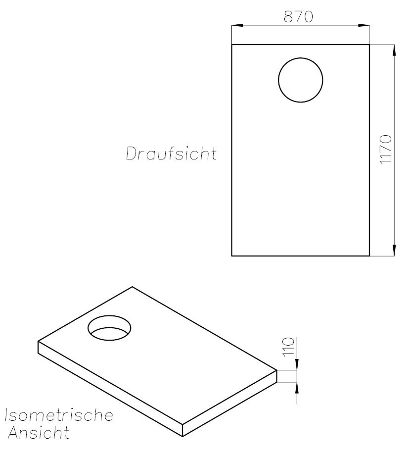 Neuesbad Wannenträger für Kaldewei ALUVIA 120x90x2 SD 25877