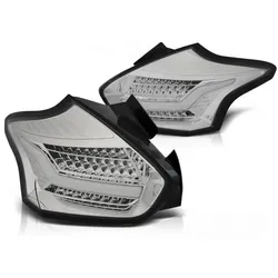 LED Lightbar Rückleuchten passend für Ford Focus MK3 Bj. 15-18 Chrom dynamischer Blinker