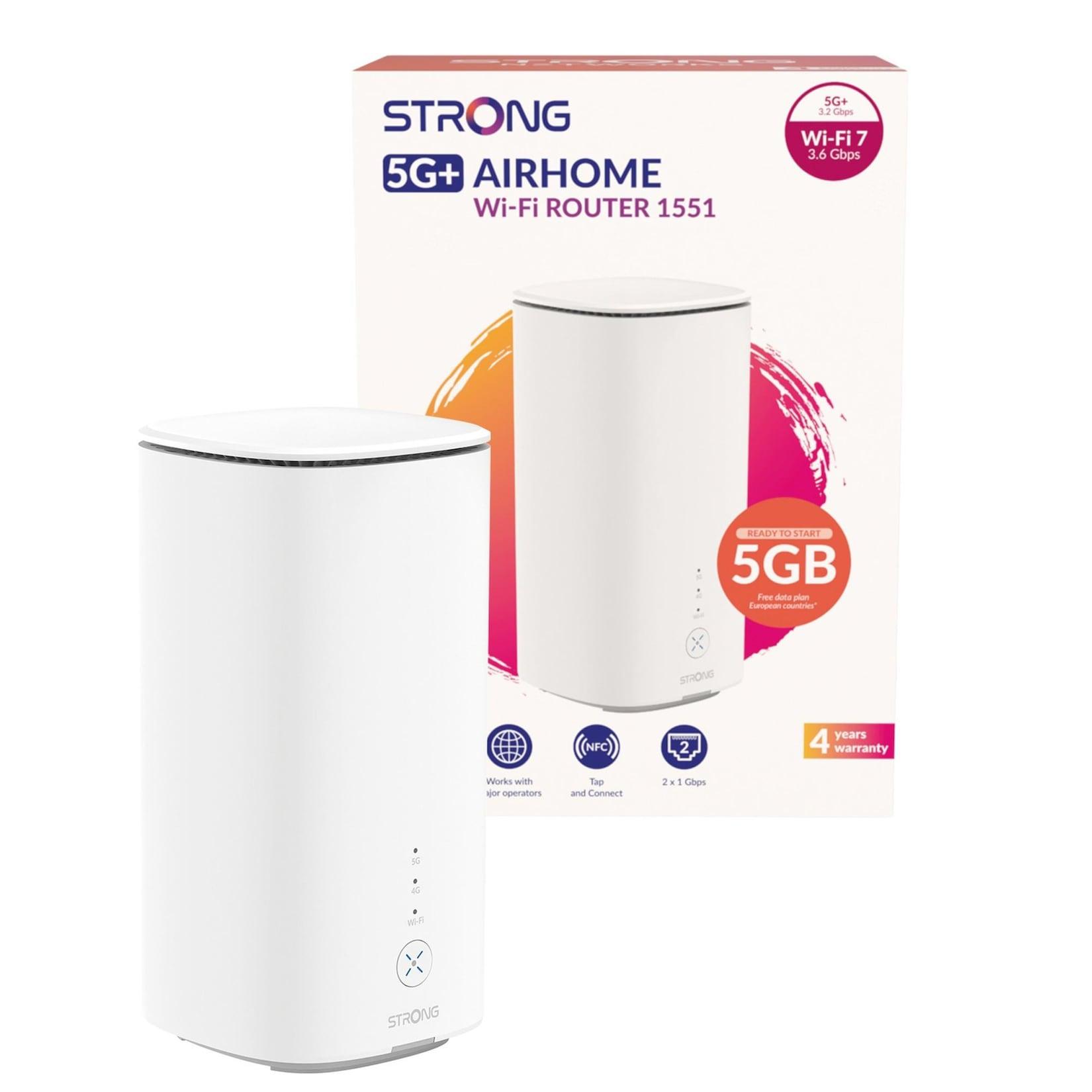 Strong 5G+ AIRHOME 1551 Wi-Fi 7 (3,6 Gbit/s) Router (5G, Gigabit-LAN)