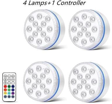 Uplifted Finds Updated Submersible 13LED Underwater Light With Remote Control 8.5 Cm 4 Lights 1 Controller