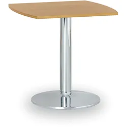 Runder Konferenztisch ZEUS II, 66x66 cm, verchromtes Metallgestell, Buche