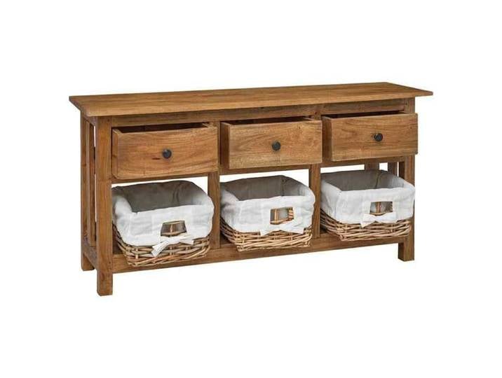 Buffet CLOUD commode meuble de rangement bois d'acajou massif 100x30x50 cm J1537