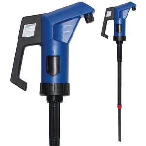 Jessberger Fasspumpe JP-04 blau, 2 Zoll Gewinde, mit Hebel, für Diesel und Öle, 200 Liter Fässer, 0,3 Liter pro Hub