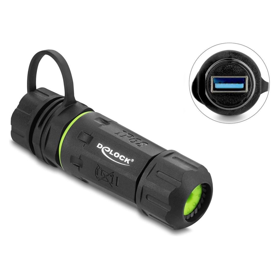 Delock Kabelverbinder USB 5 Gbps Typ-A Buchse zu USB 5 Gbps Typ-A Buchse mit M20 x 1,5 mm Gewinde und Vers (91843)
