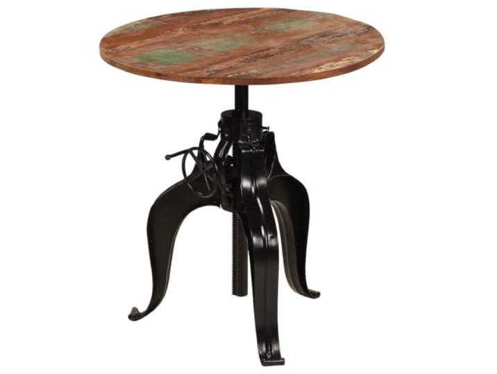HAQWRDQSG Bartisch Massivholz Höhenverstellbar Stehtisch Bistrotisch Rund Rustikaler Stehtisch aus echtem Altholz und Stahl für Küche, Esszimmer oder Bar. Flexibel anpassbare Tischhöhe.