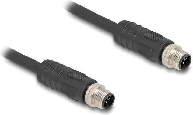 Delock Sensor kabel M12 4-polig mannelijk naar M12 4-polig mannelijk, 2 m, Zwart