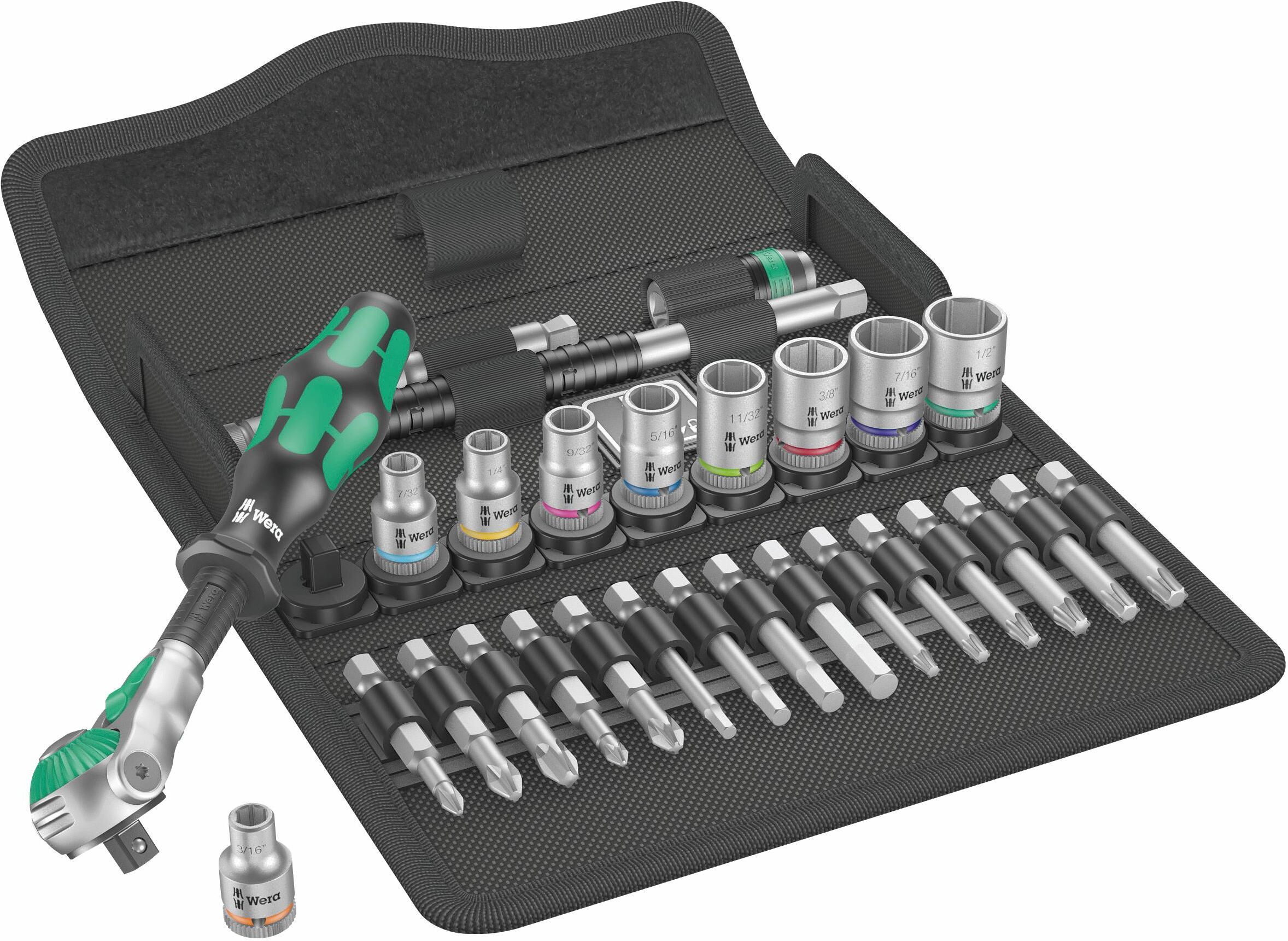 Ratsche WERA "Wera 8100 SA 9 Zyklop Speed-Knarrensatz", bunt, B:11cm H:6cm L:20,5cm, Schraubenschlüssel, Ratsche bunt Einheitsgröße