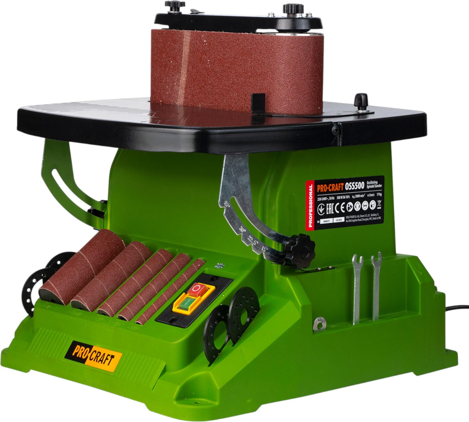 Procraft OSS500 spindel- en bandschuurmachine 500 watt met accessoires