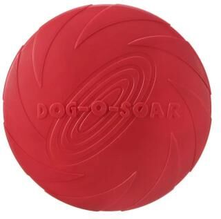 Uplift Essentials Silicone Aero Disc Chew Resistant Flying Saucer Toy For Puppy Training & Interactive Play red 7 In