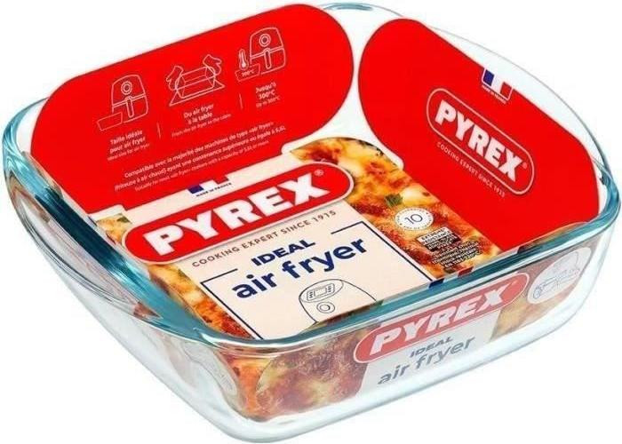 Pyrex Airfryer-vorm, vierkant, borosilicaatglas, 20 x 17 cm