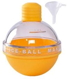 Inspired Deals 2PCS Large Sphere Whiskey Ice Ball Mold Set With Funnel Slow Melting Ice Maker banana Yellow
