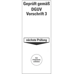 Hein, Sicherheitskennzeichnung, 178610 Grundplakette Geprüft gemäss DGUV Vorschrift 3,Folie,selbstkl.
