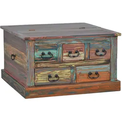Couchtisch / Truhe Cancun Massivholz Pinie Shabby Chic Mexiko Möbel Mexikanisch