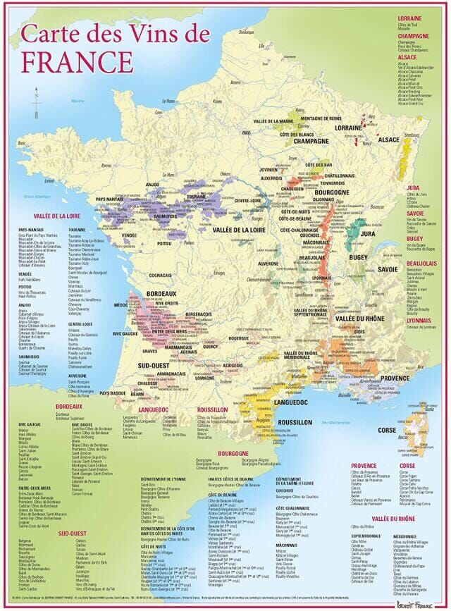 Carte des vins de France   Benoit France