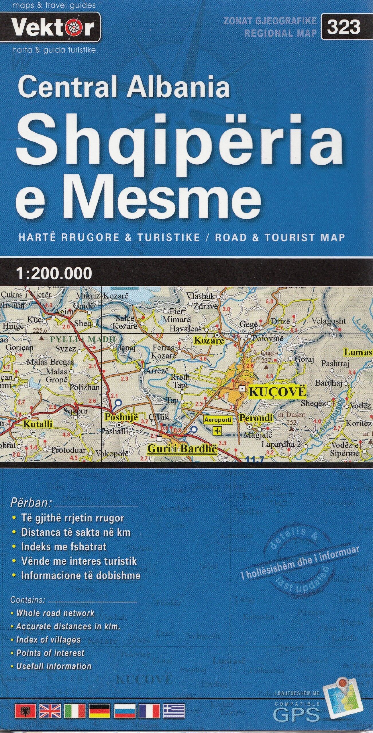 Carte routière - Albanie Centrale, n° 323   Vektor