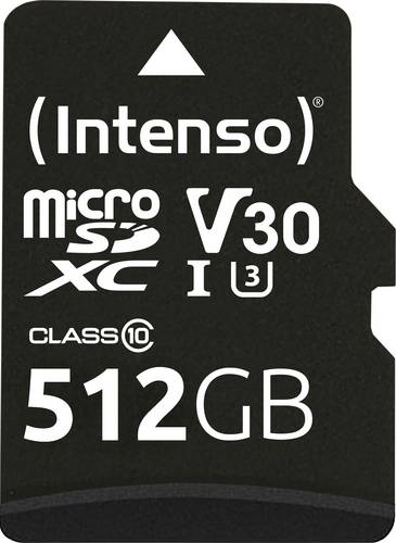Intenso Professional miniSDXC-Karte Retail 512GB Class 10, UHS-I U3, v30 Video Speed Class Wasserfest, Temperaturbeständig