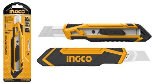 ingco Taglierino Autobloccante Cutter da 18 x 100 mm