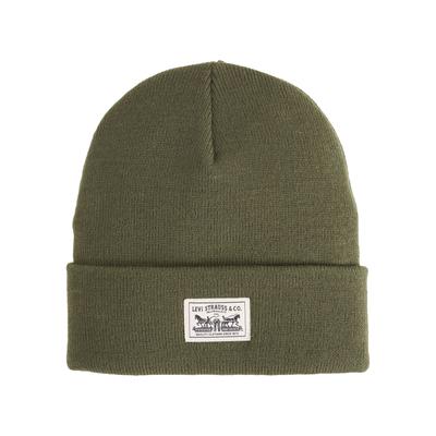 Beanie LEVI'S "EMBARCADERO BEANIE", Damen, grün (olive night), Strick, Kunstfaser, Mützen Beanie, Unisex