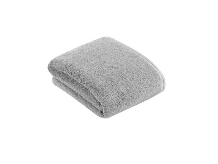 Vossen Badetuch Vegan Life, Grau, Uni, 100x150 cm, Made in Austria, Oeko-Tex® Standard 100, Oeko-Tex® Made IN Green, V-Label Vegan, saugfähig, Aufhängeschlaufe, angenehm weich, hochwertige Qualität, Bordüre, schadstoffgeprüft, vegan, Heimtextilien, Badtextilien, Badetücher