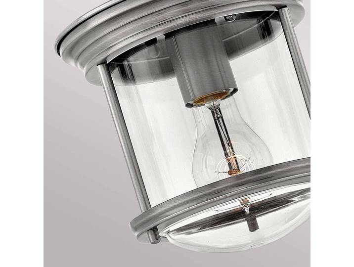 Quintiesse Außendeckenleuchte Hadrian Mini, nickel antik/klar dimmbar, alu / grau / zink, Metall, Deckenlampe