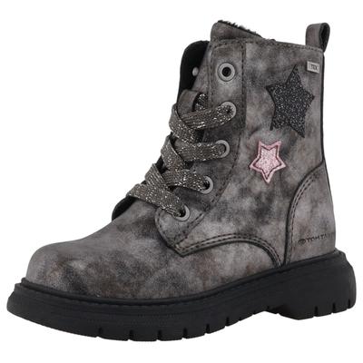 Winterstiefel TOM TAILOR, Mädchen, Gr. 31, grau, Lederimitat, Glitzer, metallic, Schuhe Winterstiefel, mit Glitzer