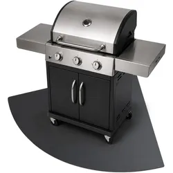 GRILLUNTERLAGE Bodenschutzplatte Metall Schwarz 100x100 cm