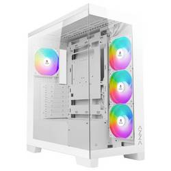 AZZA COVE WHITE Midi-Tower PC-Gehäuse Schwarz 3 Vorinstallierte LED Lüfter, 1 Vorinstallierter LED Lüfter CSAZ-570W