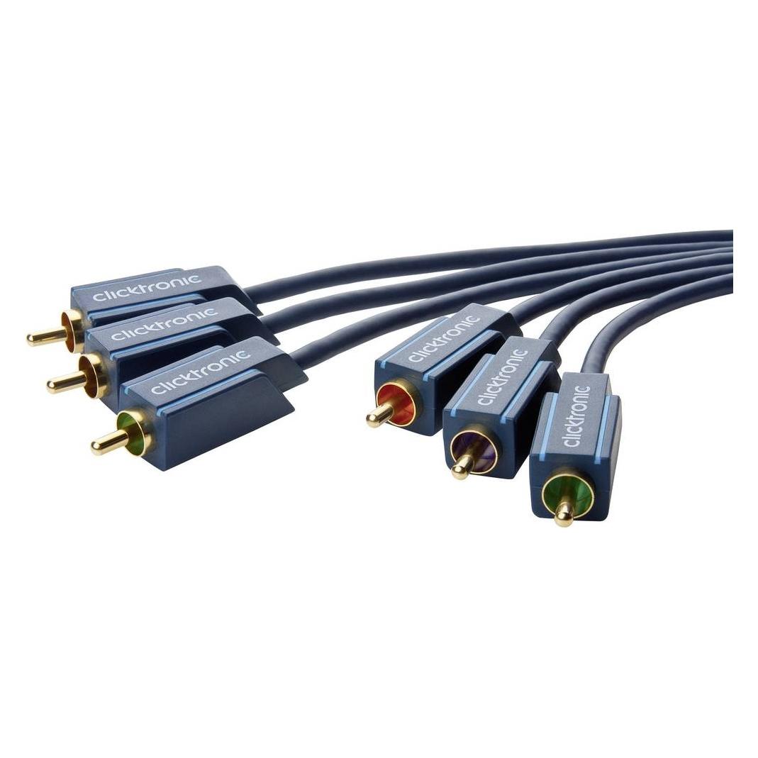 clicktronic 15m YUV Komponentenkabel (3x Cinch-Stecker -> 3x Cinch-Stecker) (15 m, Cinch Kabel) (70429)