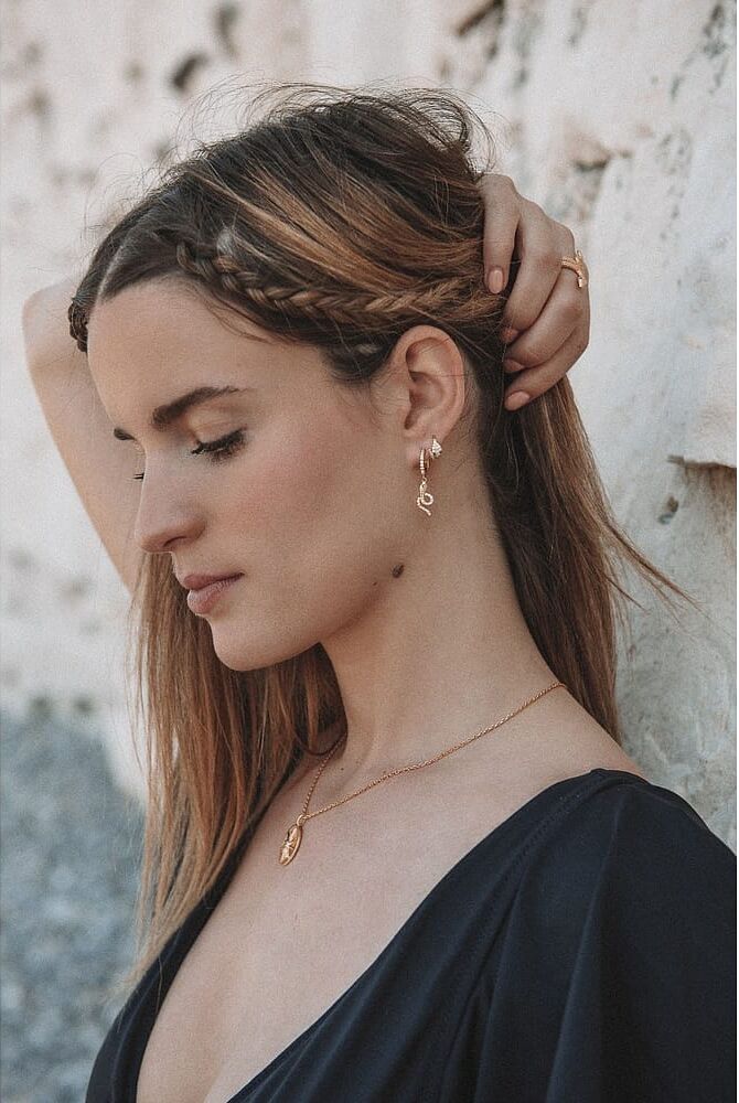 Créoles Impala En Plaqué Or Et Pierre Synthétique Verte Femme