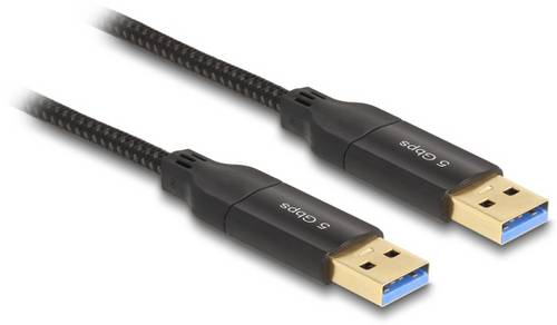 Delock USB-C Kabel USB-C Stecker, USB-C Stecker 2.00m Schwarz 83014